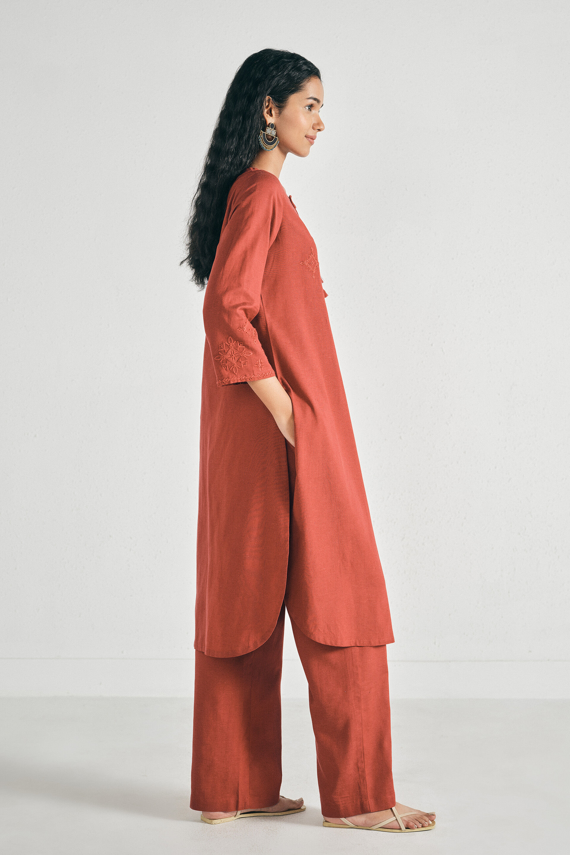 Ritika Rust Kurta Set, Rust, image 3